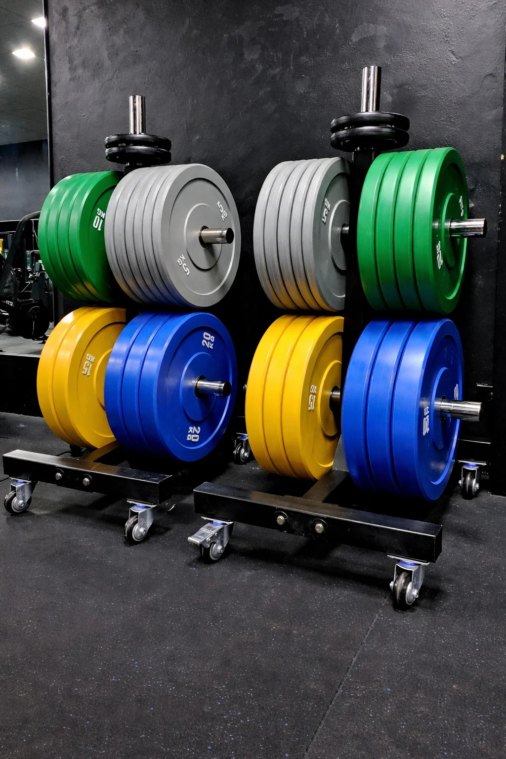 Mobile Vertical Bumper Plate Rack, Flooring, Storage & Racks, NXT GEN Fitness Equipment